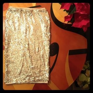 Tildon Gold Sequence Pocket Pencil skirt